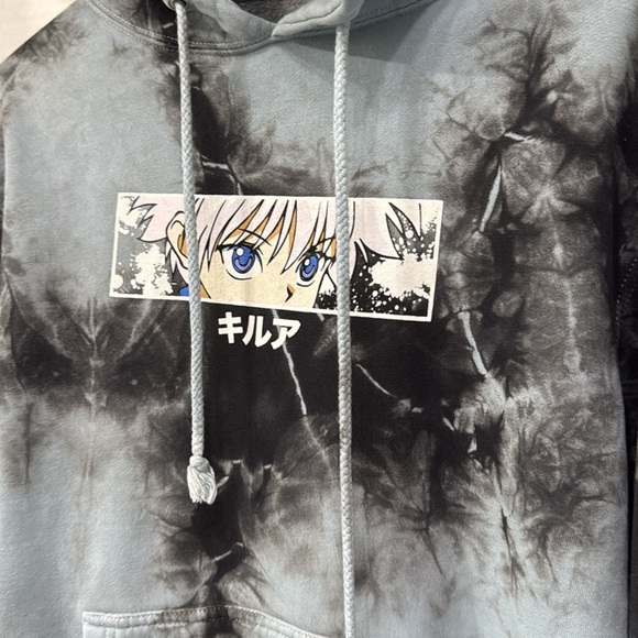 Hypland x Hunter x Hunter Killua Eye Black Tie Dye Pull Over Hoodie Size Small - Picture 2 of 7